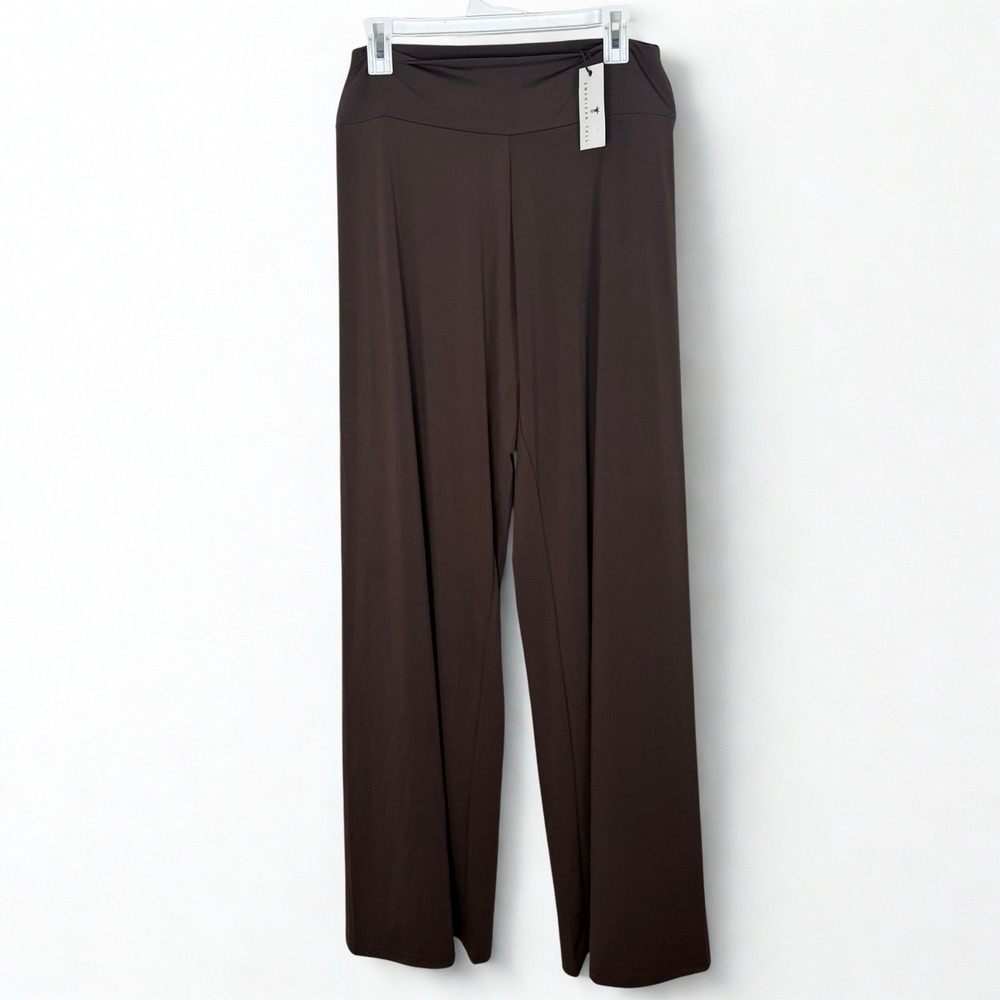 American Tall Womens M Tall Brown Straight Yoga Pants High Waist Stretch NWT